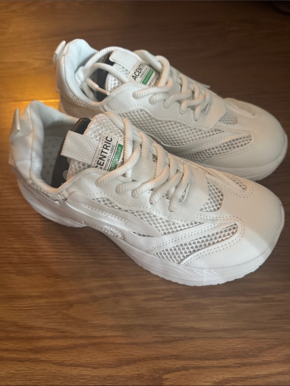 Kids' White Mesh Athletic Sneakers